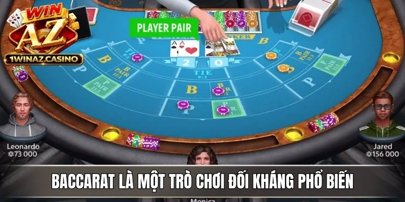 Baccarat là một trò chơi đối kháng phổ biến tại các sòng bạc Quốc tế